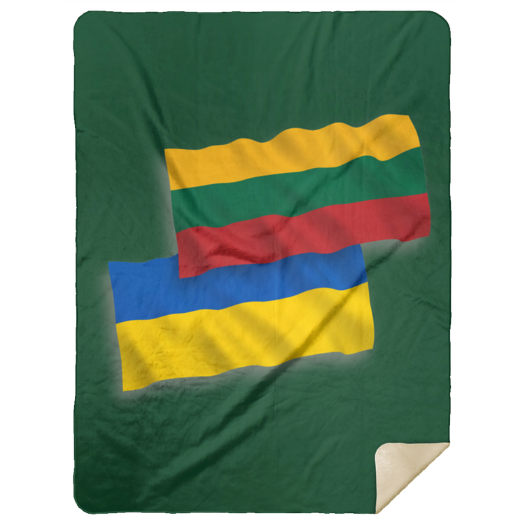 Lithuania Ukraine Flag - Premium Mink Sherpa Blanket 60x80