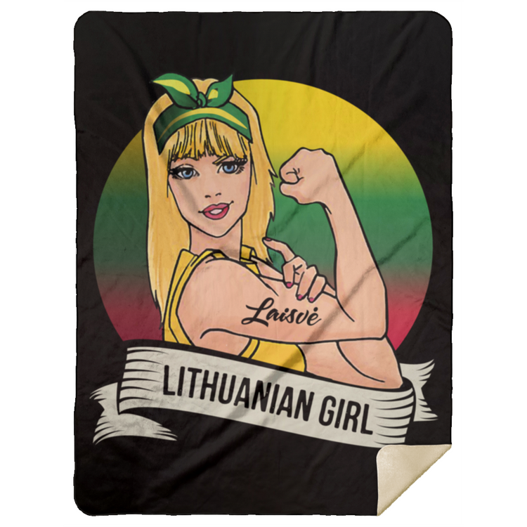Lithuanian Girl - Premium Mink Sherpa Blanket 60x80