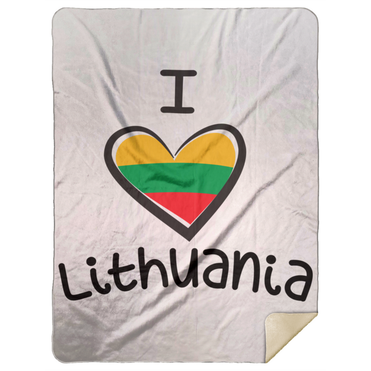 I Love Lithuania - Premium Mink Sherpa Blanket 60x80