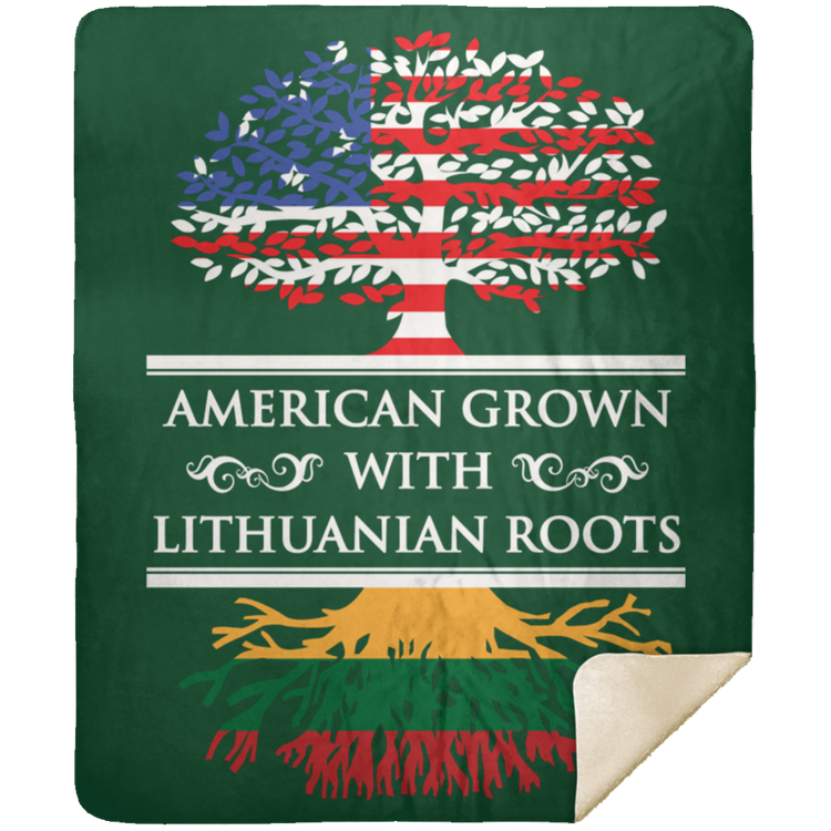 American Grown Lithuanian Roots - Premium Mink Sherpa Blanket 50x60