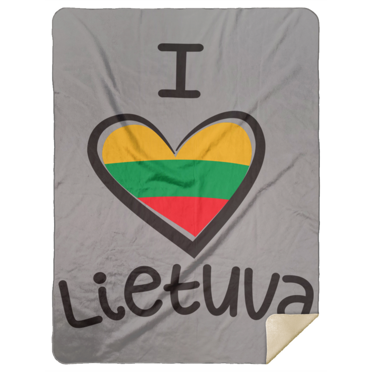 I Love Lietuva - Premium Mink Sherpa Blanket 60x80