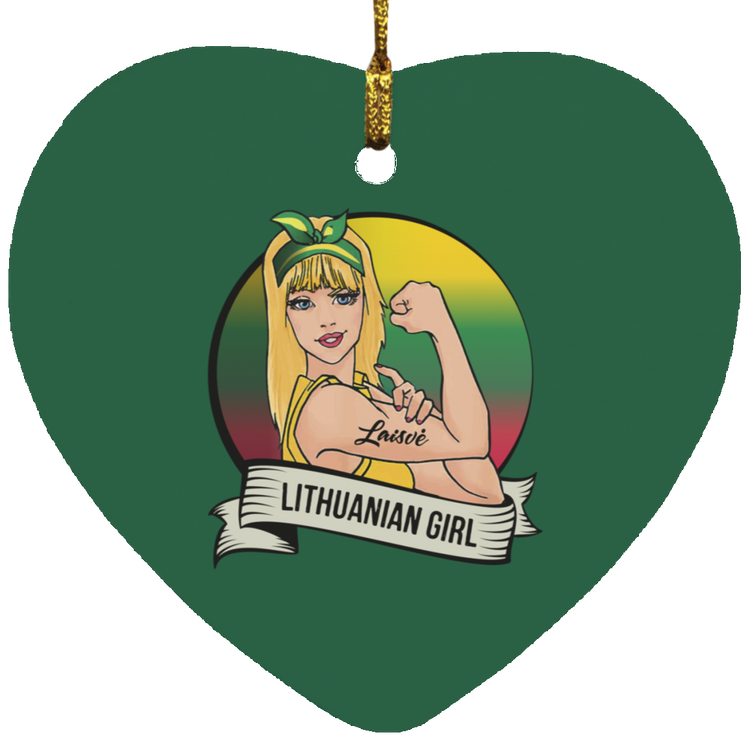 Lietuva Est. 1009 - MDF Heart Ornament