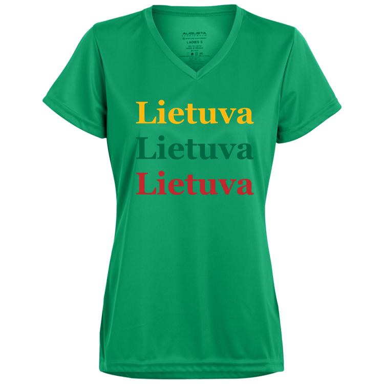 Lietuva - Women's Augusta Activewear V-Neck Tee