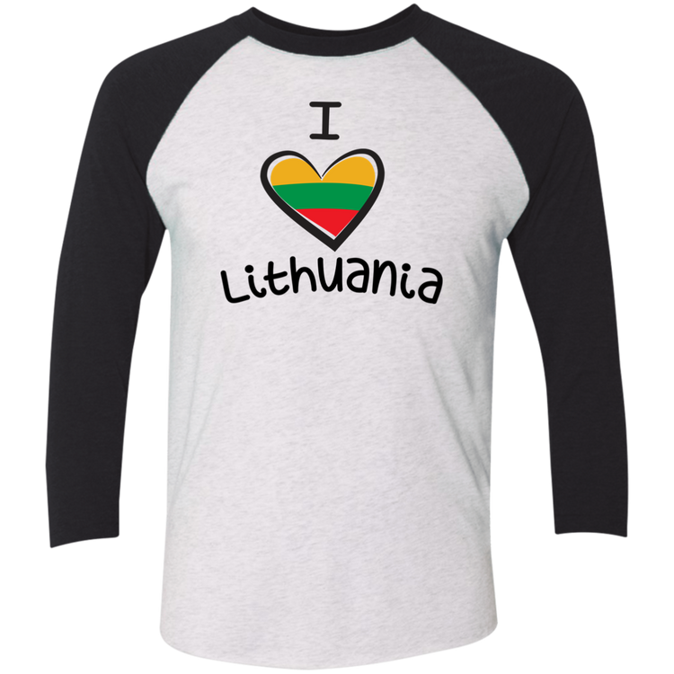 I Love Lithuania - Men's Next Level Premium 3/4  Sleeve