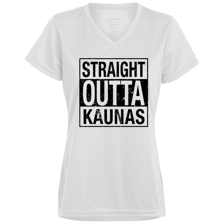 Straight Outta Kaunas - Women's Augusta Activewear V-Neck Tee