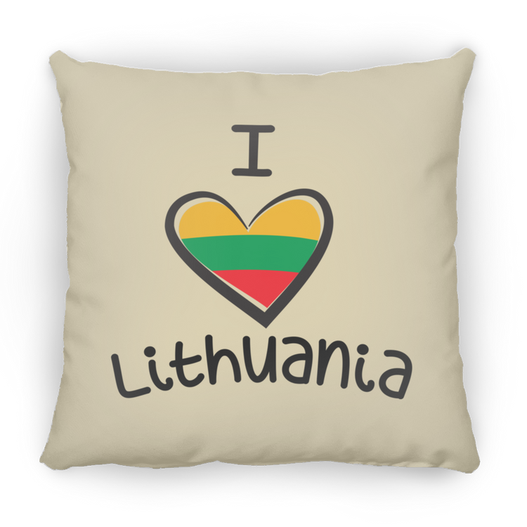 I Love Lithuania - Large Square Pillow