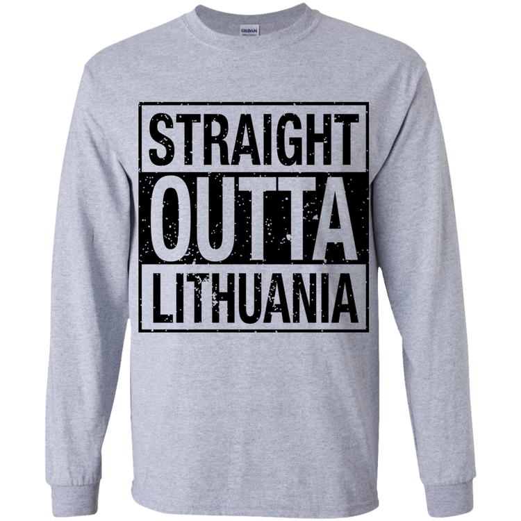 Straight Outta Lithuania - Boys Youth Gildan Long Sleeve T-Shirt