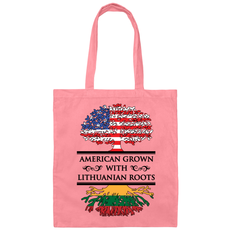 American Grown Lithuanian Roots - Canvas Tote Bag