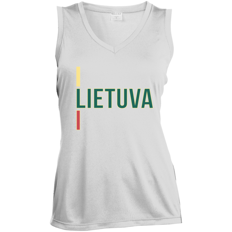 Lietuva III - Women's Sleeveless V-Neck Activewear Tee