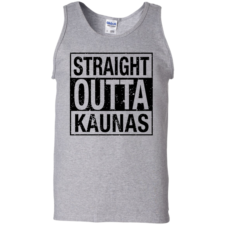 Straight Outta Kaunas - Men's Basic 100% Cotton Tank Top
