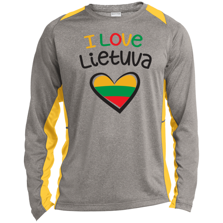 I Love Lietuva - Men's Long Sleeve Colorblock Activewear Performance T