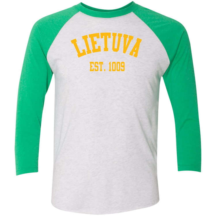 Lietuva Est. 1009 - Men's Next Level Premium 3/4  Sleeve