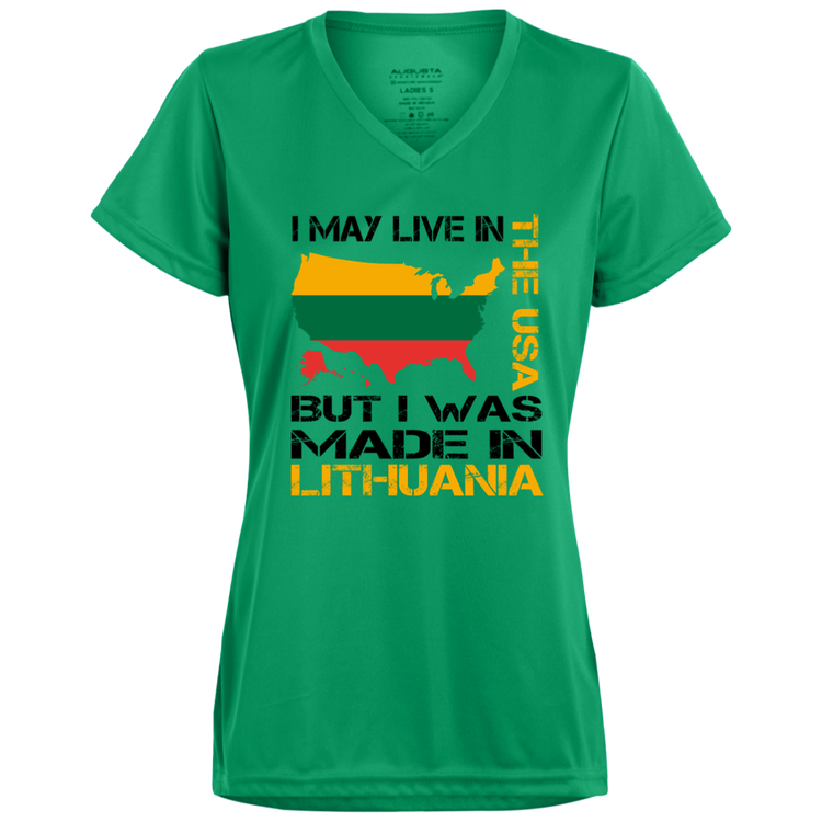 Made in Lithuania - Women's Augusta Activewear V-Neck Tee