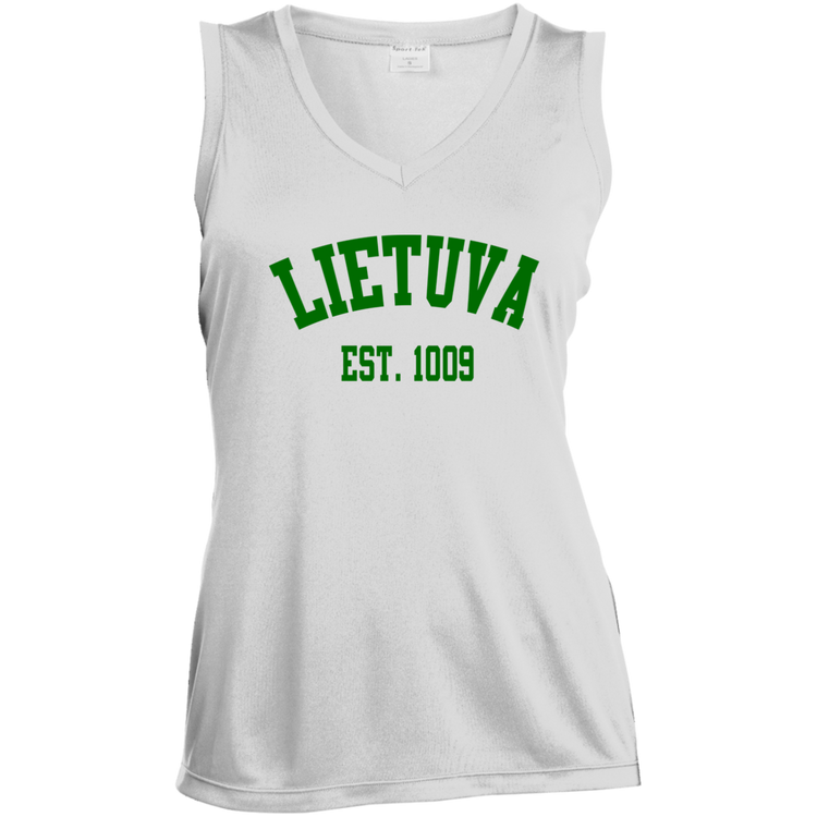 Lietuva Est. 1009 - Women's Sleeveless V-Neck Activewear Tee