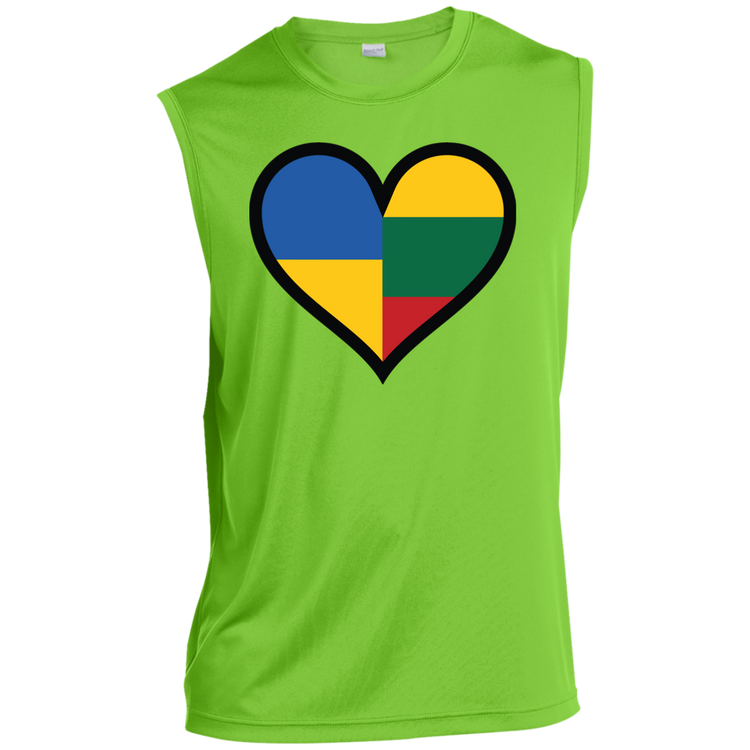 Lithuania Ukraine Heart - Men's Sleeveless Activewear Performance T