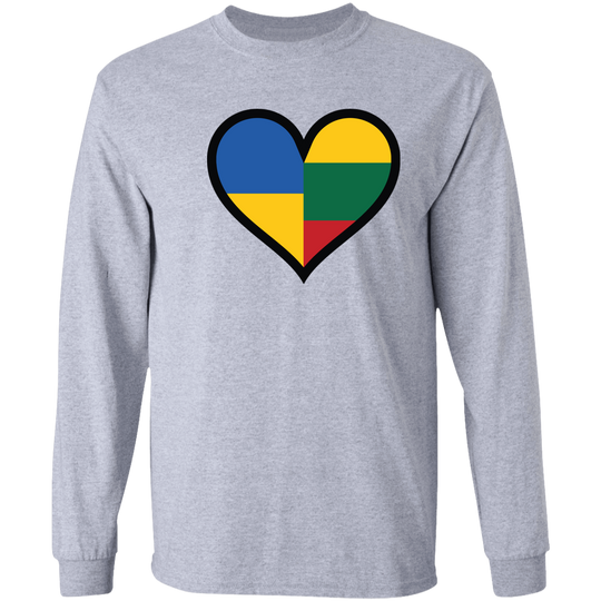 Lithuania Ukraine Heart - Men's Gildan Long Sleeve T