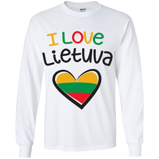 I Love Lietuva - Boys Youth Gildan Long Sleeve T-Shirt