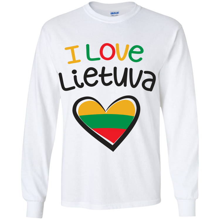 I Love Lietuva - Boys Youth Gildan Long Sleeve T-Shirt