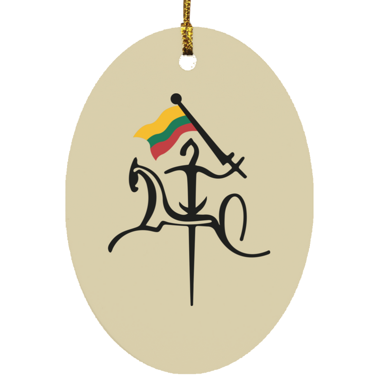 Vytis with Flag - MDF Oval Ornament