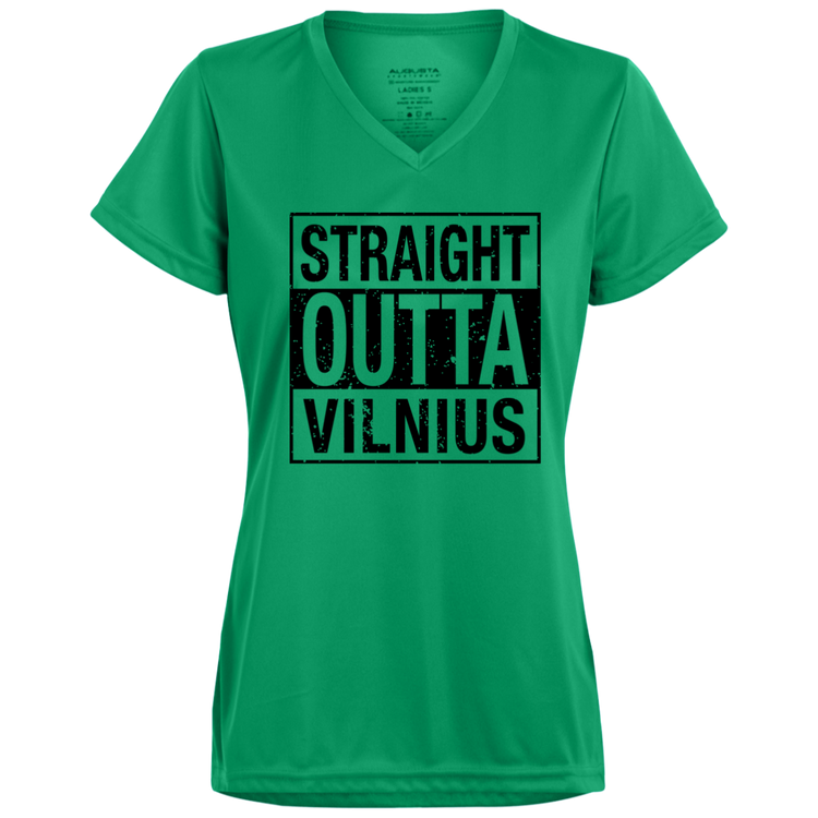 Straight Outta Vilnius - Women's Augusta Activewear V-Neck Tee