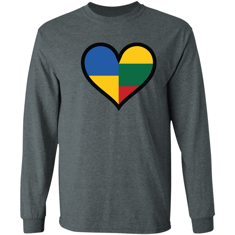 Lithuania Ukraine Heart - Men's Basic Long Sleeve T
