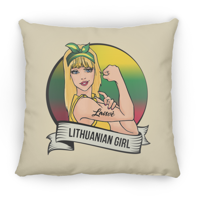 Lithuanian Girl - Large Square Pillow