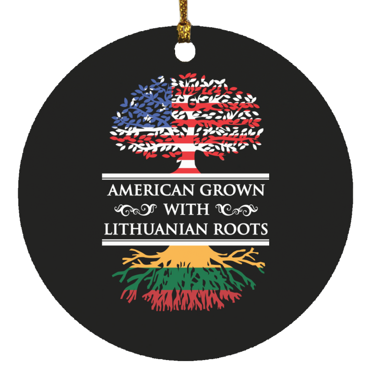 American Grown Lithuanian Roots - MDF Circle Ornament