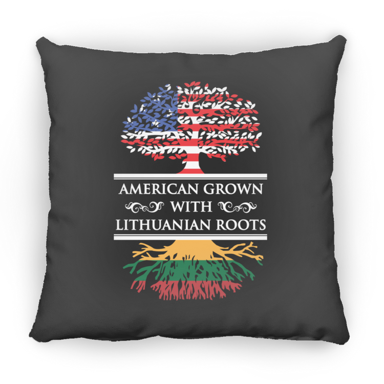 American Grown Lithuanian Roots - Large Square Pillow