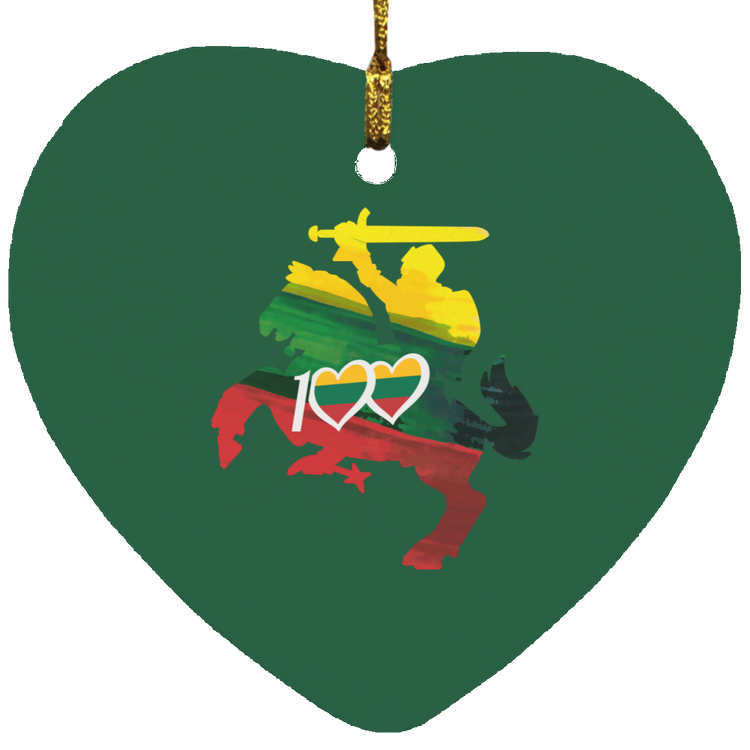 Lithuanian Knight 100 - MDF Heart Ornament