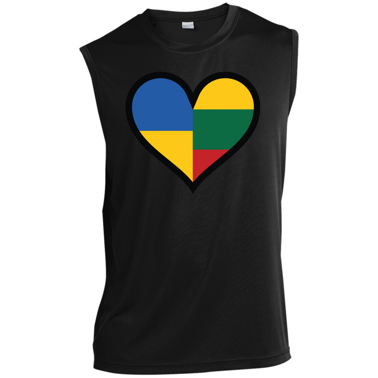 Lithuania Ukraine Heart - Men's Sleeveless Activewear Performance T