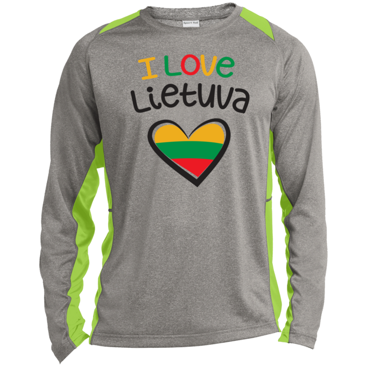 I Love Lietuva - Men's Long Sleeve Colorblock Activewear Performance T