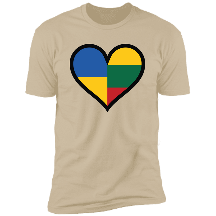 Lithuania Ukraine Heart - Men's Next Level Premium Short Sleeve T-Shirt