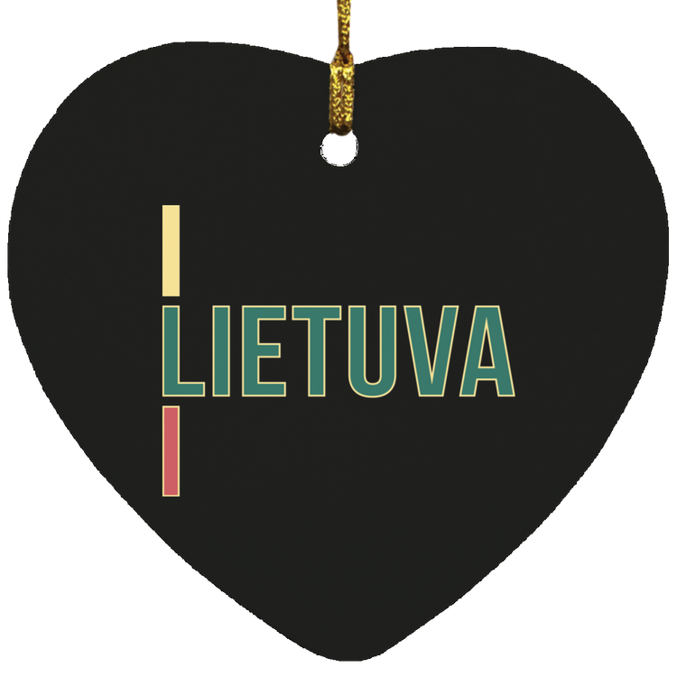 Lietuva III - MDF Heart Ornament