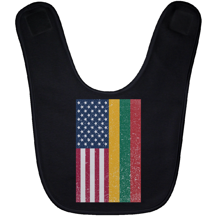 USA Lithuania Flag - BABYBIB Baby Bib