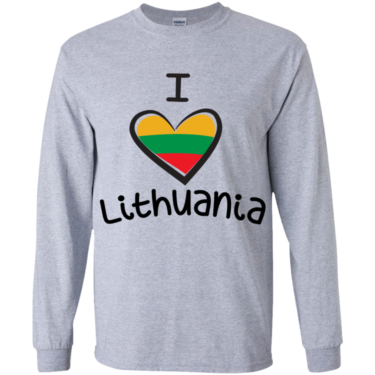 I Love Lithuania - Boys Youth Basic Long Sleeve T-Shirt