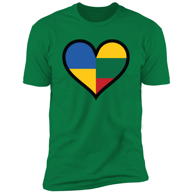 Lithuania Ukraine Heart - Men's Next Level Premium Short Sleeve T-Shirt