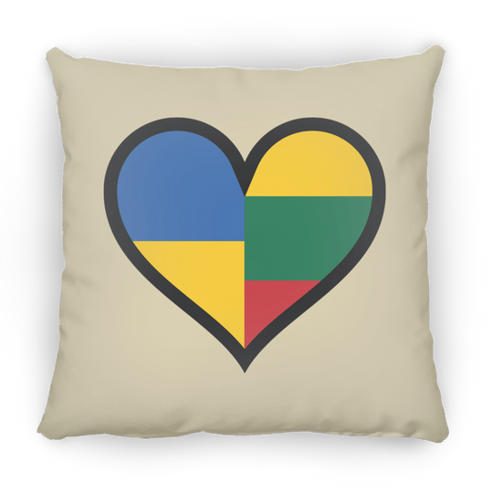 Lithuania Ukraine Heart - Large Square Pillow