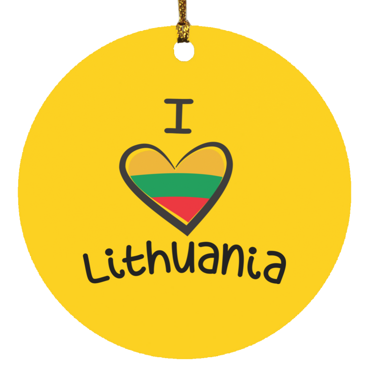 I Love Lithuania - MDF Circle Ornament