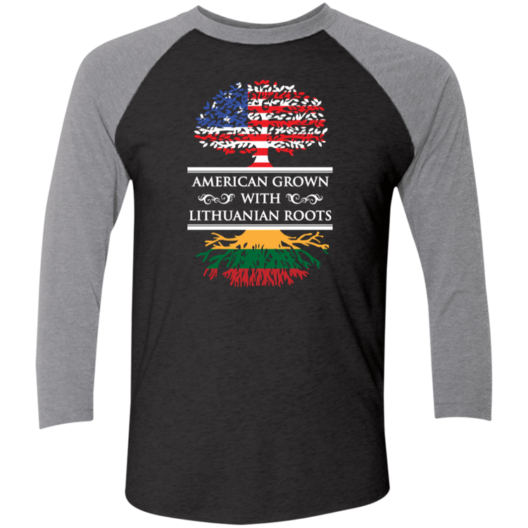 American Grown Lithuanian Roots - Men's Next Level Premium 3/4  Sleeve