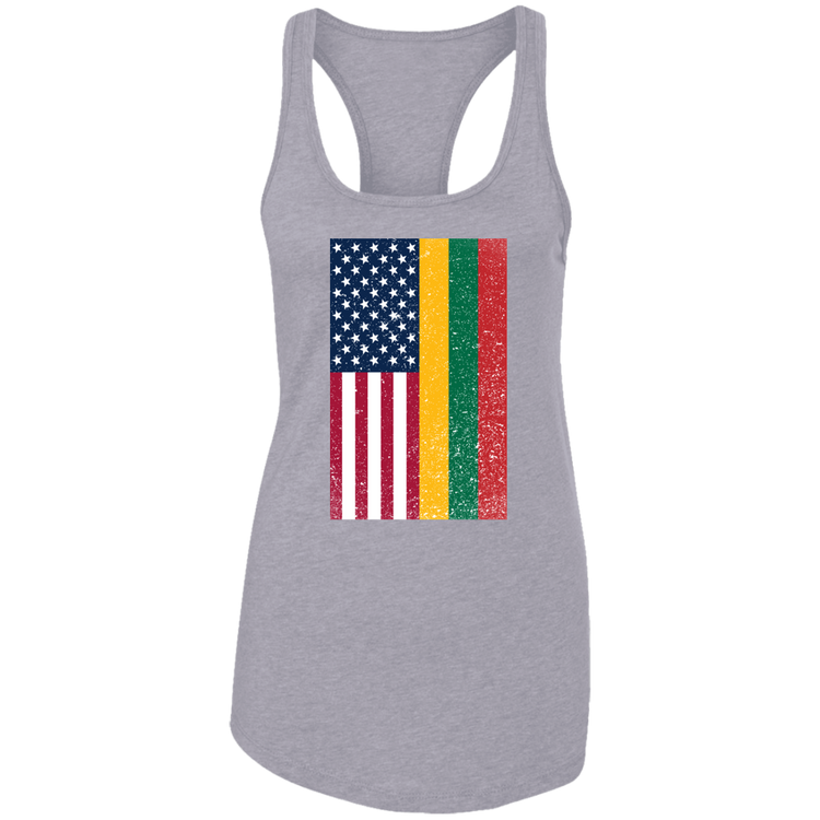 USA Lithuania Flag - Women's Next Level Racerback Tank