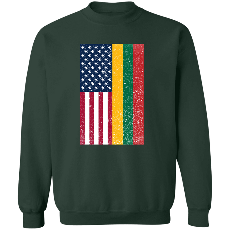 USA Lithuania Flag - Men/Women Unisex Basic Crewneck Pullover Sweatshirt