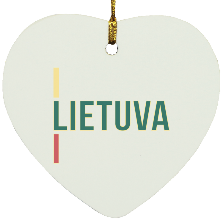 Lietuva III - MDF Heart Ornament