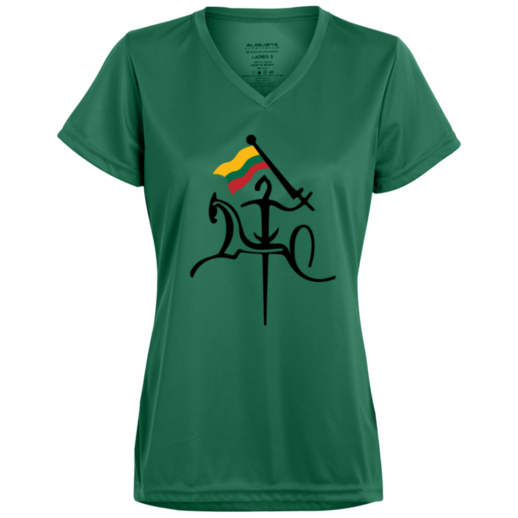 Vytis with Flag - Women's Augusta Activewear V-Neck Tee