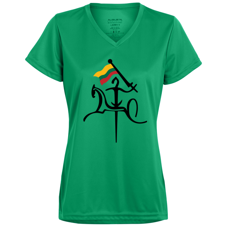 Vytis with Flag - Women's Augusta Activewear V-Neck Tee