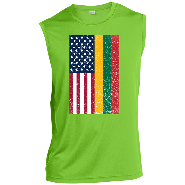 USA Lithuania Flag - Men's Sleeveless Activewear Performance T