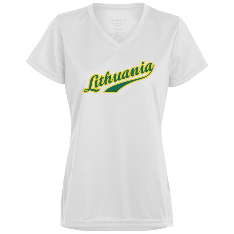 Lithuania - Women's Augusta Activewear V-Neck Tee