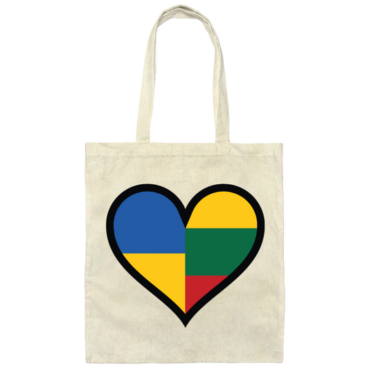 Lithuania Ukraine Heart - Canvas Tote Bag