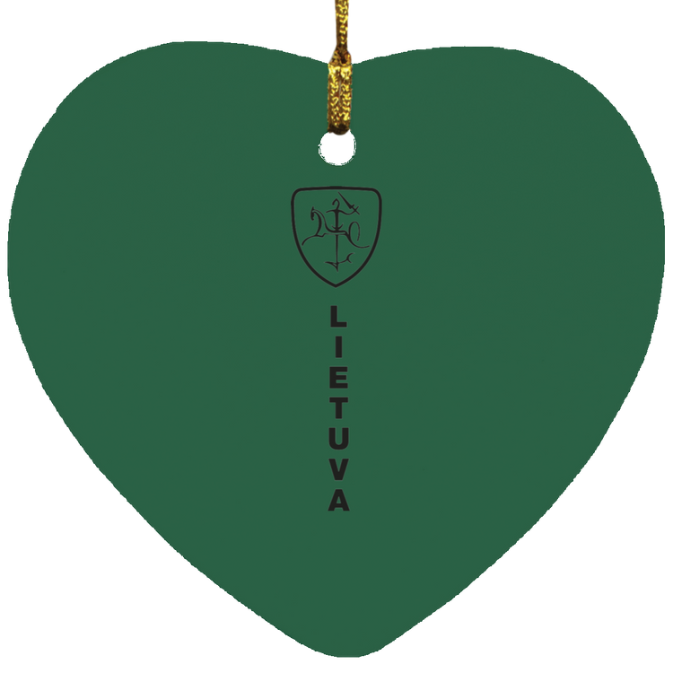 Vytis Shield Lietuva - MDF Heart Ornament