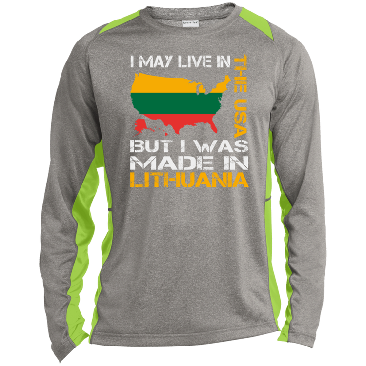 Made in Lithuania - Men's Long Sleeve Colorblock Activewear Performance T