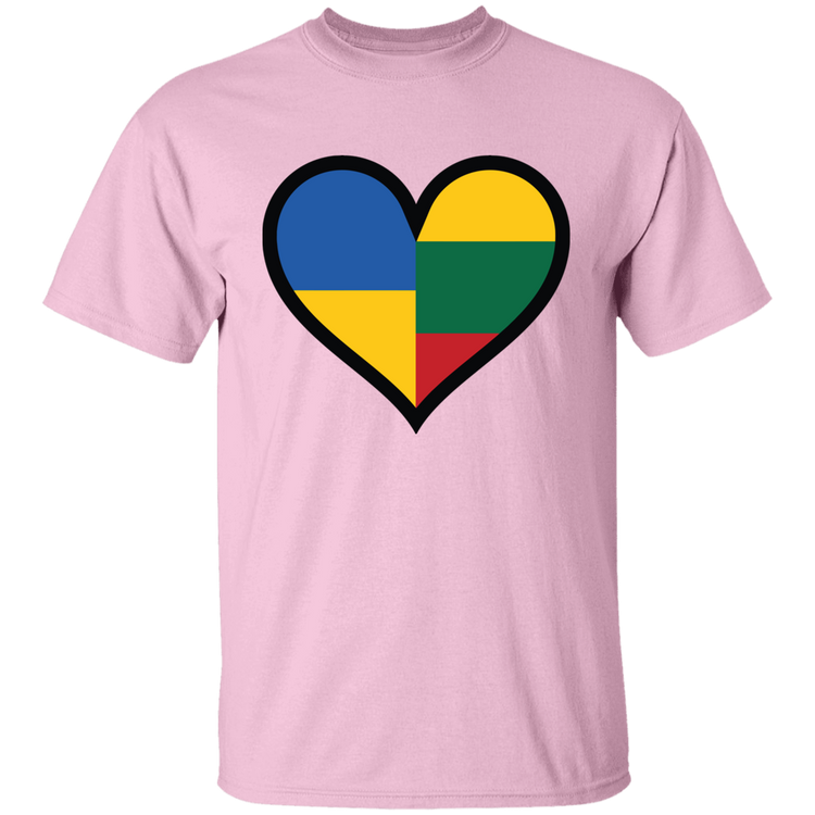 Lithuania Ukraine Heart - Boys/Girls Youth Basic Short Sleeve T-Shirt